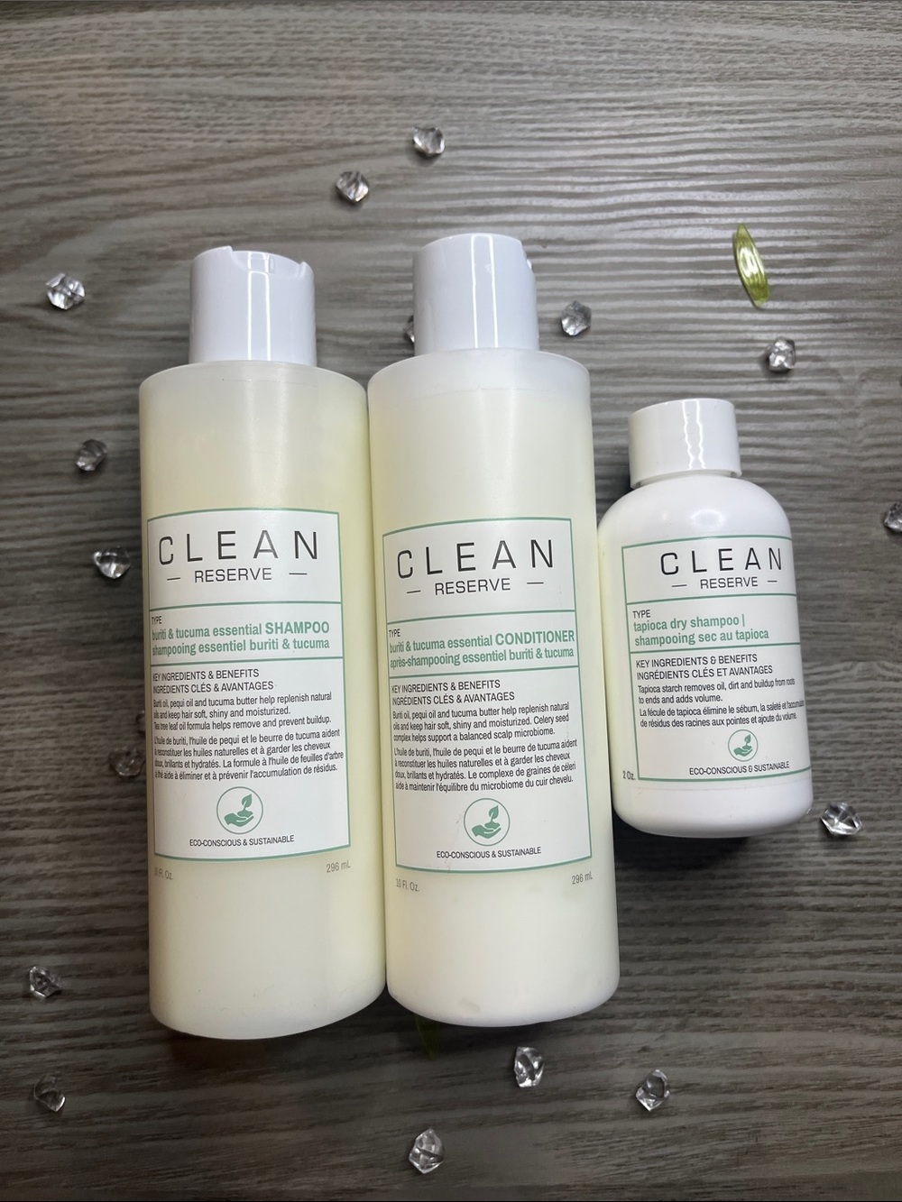 CLEAN Reserve Buriti and Tucuma Shampoo/Conditioner, dry shampoo bundle